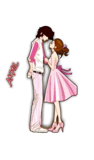 😘 AKHIL couple, amour, romance, rose, animé telegram sticker