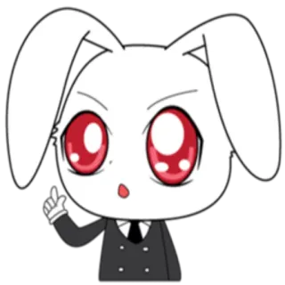 😯 兔子, 动漫, 西装, 角色, 卡通 whatsapp sticker