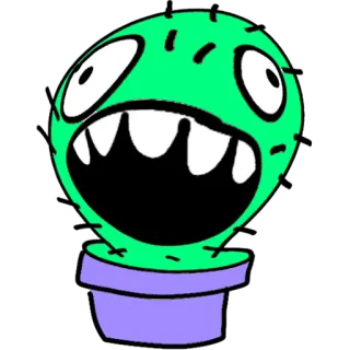 😃 kaktus, kartun, tanaman, monster, lucu, gila telegram sticker