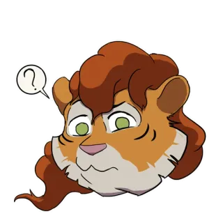 🤔 leão, furry, desenho animado, ponto de interrogação, inseguro, confuso, ilustração whatsapp sticker