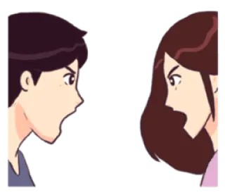 😡 złość, kreskówka, frustracja, para, kłótnia, sprzeczka telegram sticker