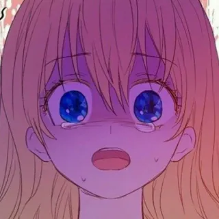 💫 Anime, Chica, llorando, triste, Manga telegram sticker