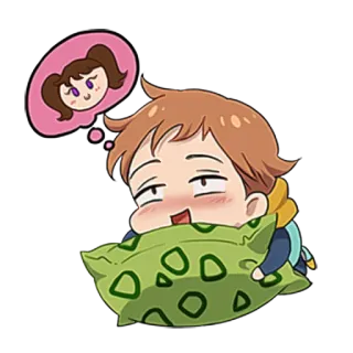 😊 King Seven Deadly Sins Anime, Personagem, Desenho animado, Fofo, Sonolento telegram sticker
