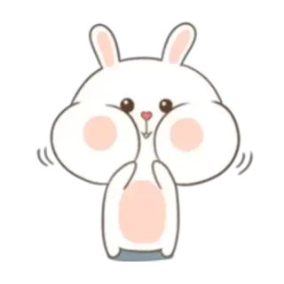 😋 rabbit, bunny, cute, animal, sticker, cartoon, kawaii telegram sticker