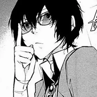 👀 anime, manga, glasses, portrait, art, character telegram sticker
