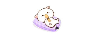 🐟 猫, 可愛い, 動物, 魚, 枕 telegram sticker