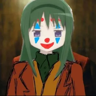 🤡 joker, clown, anime, cartoon, meme, digital art whatsapp sticker