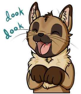 😺 dook dook animale, furetto, carino, felice, cartone animato whatsapp sticker