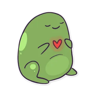 🥰 imut, hati, hijau, gumpalan, kartun whatsapp sticker
