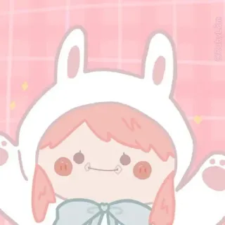 🤍 กระต่าย, การ์ตูน, น่ารัก, สีชมพู, คาวาอิ telegram sticker