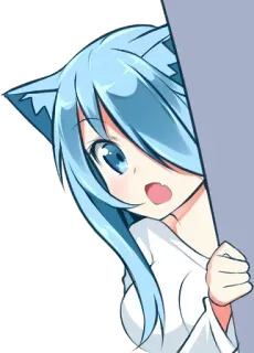 👀 anime, catgirl, manga, cute, kawaii, character telegram sticker