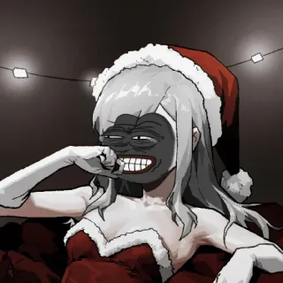 🥀 Anime, Kerst, Kerstmuts, Feest, Meisje, Kostuum telegram sticker