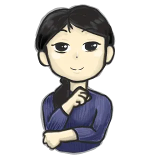 ☺️ woman, cartoon, drawing, illustration, character, smile whatsapp sticker