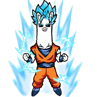 🥶 Goku Dragon Ball Аниме, Мультфильм, Гоку, Драгон Болл, Супер Сайян, Лама, Слияние whatsapp sticker