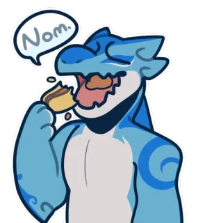 🍴 Nom. essen, cartoon, dinosaurier, süß, snack whatsapp sticker