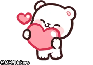 ☺️ @MHStickers bear, heart, love, cute, adorable, cartoon, animal whatsapp sticker