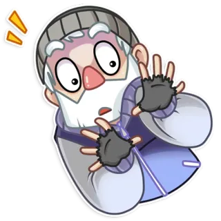 😨 Desenho animado, Assustado, Personagem, Homem, Ilustração, Medo telegram sticker