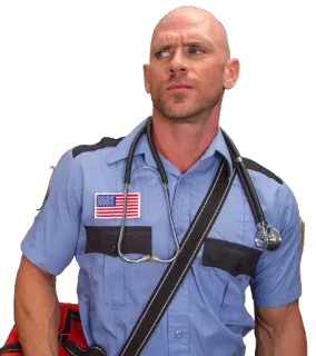 😐 Johnny Sins dorosły, aktor, mężczyzna, medyczny, ratownik medyczny telegram sticker