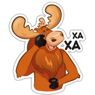 🤣 XA-XA Elch, Cartoon, weinend, lachend, lustig telegram sticker