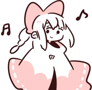 🎶 carino, cartoni animati, anime, musica, kawaii, personaggio telegram sticker