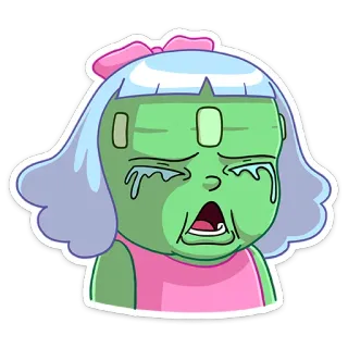 😭 weinen, traurig, verärgert, enttäuscht, Mädchen, Cartoon, emotional telegram sticker
