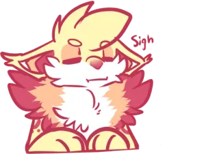 😞 Sigh sigh, fox, sleepy, cartoon, sad, bored, animal, character telegram sticker