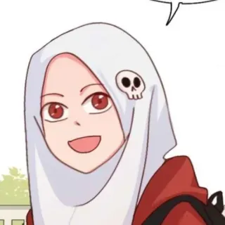 📎 만화, 히잡, 소녀, 해골, 애니메이션, 캐릭터 telegram sticker