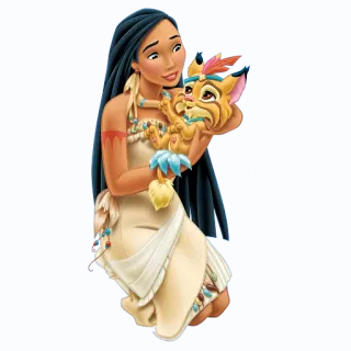 😍 Pocahontas Disney, Desenho animado, Pocahontas, Meeko telegram sticker