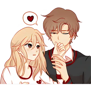 🥰 любовь, пара, сердце, мультфильм, романтика, отношения telegram sticker