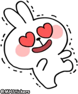 😍 @MHStickers coelho, amor, coração, fofo, adesivo whatsapp sticker