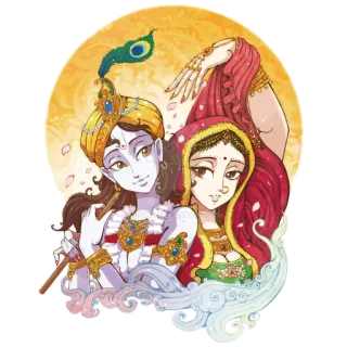 ❤️ Krishna Krishna, Radha, Induismo, Cultura indiana, Divinità, Spirituale, Mitologia telegram sticker