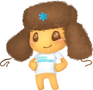 😉 I'm siberian siberisch, personage, schattig, mascotte telegram sticker