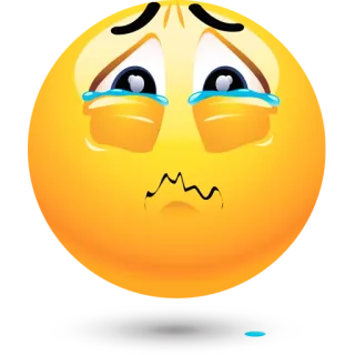 😢 Emoji, Smutny, Płacz, Łza, Żółty, Twarz, Wyraz telegram sticker