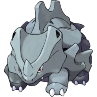 🔵 Rhyhorn Pokemon Rhyhorn, Pokémon, Type Roche, Type Sol, Jeu Vidéo, Dessin Animé, Monstre telegram sticker