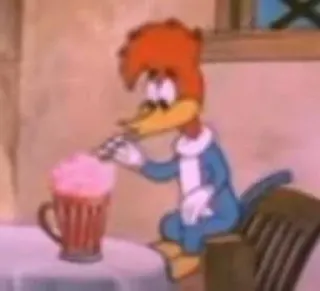 😽 Woody Woodpecker hoạt hình, phim hoạt hình, Woody Woodpecker, đồ uống telegram sticker