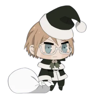 😊 weihnachten, weihnachtsmann, chibi, brille, charakter, winter whatsapp sticker