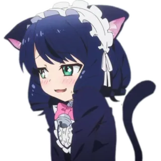 😓 Аниме, Девушка-кошка, Горничная, Милый, Каваий telegram sticker