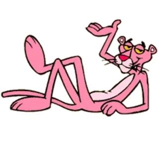 👋 Pink Panther cartoon, pink, panther, relaxed, lying down telegram sticker