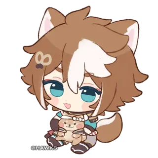 🙂 @HAWKS anime, chibi, cute, dog, mascot, cartoon telegram sticker