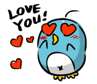 😍 LOVE YOU! Liebe, Herz, süß, Pinguin, Zuneigung, romantisch telegram sticker