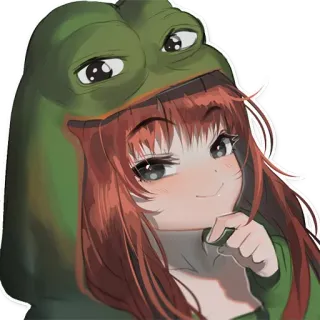 🤔 Anime, Mädchen, Frosch, Pepe, Süß telegram sticker