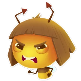 😡 ハチ, 怒り, 漫画, 昆虫, 表情, キャラクター telegram sticker