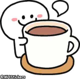 ☕️ @MHStickers koffie, schattig, cartoon, drankje, mok whatsapp sticker