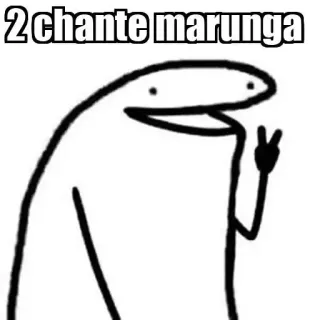 😂 2chante marunga stick figure, peace sign, cartoon, meme telegram sticker