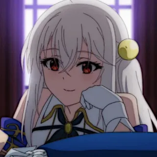 🍪 anime, girl, cute, cartoon, white hair, illustration telegram sticker