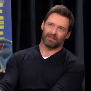 💀 Hugh Jackman actor, celebrity, portrait, man, bearded whatsapp sticker