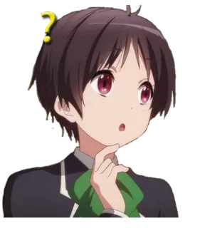 ❓ Anime, Frage, Charakter, Denken, Verwirrt telegram sticker