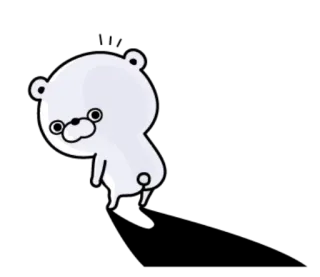 😶 oso, dibujos animados, animal, lindo, gracioso, blanco telegram sticker