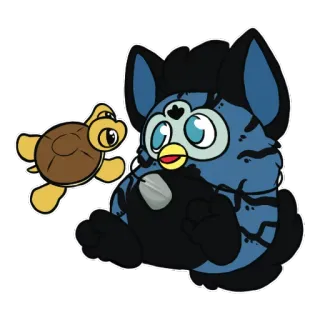 ❤️ furby, turtle, cartoon, toy, cute, funny telegram sticker