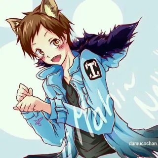 😻 Mah Anime, Kattenoren, Hoodie, Cartoon personage, Jongen telegram sticker